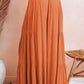 Orange Smocked Waist Tiered Wide Leg Pants
