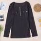 Ribbed Zipper Long Sleeve Top