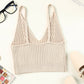 Ribbed Spaghetti Strap Cropped Knitted Tank Top