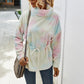 Autumn and winter high neck tie-dye sweater