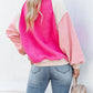 Colorblock Long Sleeve Pullover Fleece Sweatshirt