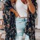 Dainty Floral Print Flowy Kimono