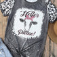 Heifer Please Cow Head Leopard Bleached Print Graphic Tee