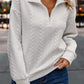 Zip up Cable Textured Sweatshirt