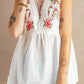 White White Embroidered Crochet Babydoll Tank