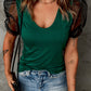 Mesh Puff Sleeve Top