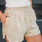 Tweed Wide Elastic Band High Waist Shorts