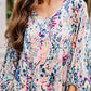 Floral Print Puffy Sleeve Loose Blouse