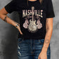 Nashville Leopard Guitar Rose Print Short Sleeve T Shirt