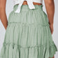 Smocked Waist Swiss Dot Frilled Tiered Mini Skirt
