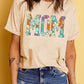 MOM Floral Letter Print T Shirt