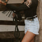 One Shoulder Fringed Long Sleeve Bodysuit