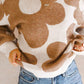 Big Flower Pattern Drop Shoulder Sweater