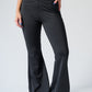 Black Twist Ruched Waist Flared Pants