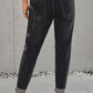 Black Gather Round Distressed Pocketed Denim Jogger