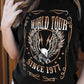 Black WORLD TOUR SINCE 1977 Eagle Print Graphic T Shirt