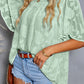 Floral Textured Ruffled Half Sleeve Babydoll Top