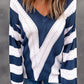 Striped Colorblock V Neck Knitted Sweater