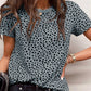 Cheetah Print O-neck Short Sleeve T Shirt
