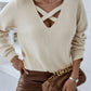Autumn and winter fashion solid color sexy sweater