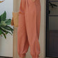 Orange Pockets Ankle-length High Waist Joggers
