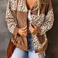 Leopard Print Corduroy Long Sleeve Jacket