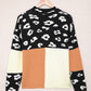 Leopard Colorblock Mock Neck Sweater