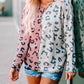 Colorblock Waffle Knit Henley Top