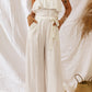 Ruffled Bandeau Wide Leg Jumpsuit