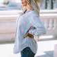 Pink Collared Neckline Plaid Pattern Long Sleeve Shirt