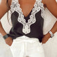 Black Lace Splicing Spaghetti Straps Vest