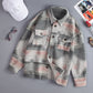 Distressed Aztec Print Lapel Long Sleeve Button Shirt Jacket
