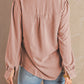 Solid Color Lace Frilled Trims Long Sleeve Shirt
