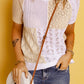 Apricot Color Block Knitted Short Sleeve T Shirt