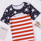 Black Contrast American Flag Cutout T-Shirt