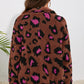 Leopard Zip Up Stand Collar Sherpa Teddy Jacket