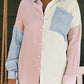 Colorblock Crinkled Pocketed Shirt