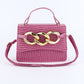 Rose Crozzling Textured Multi-functional Messenger Bag