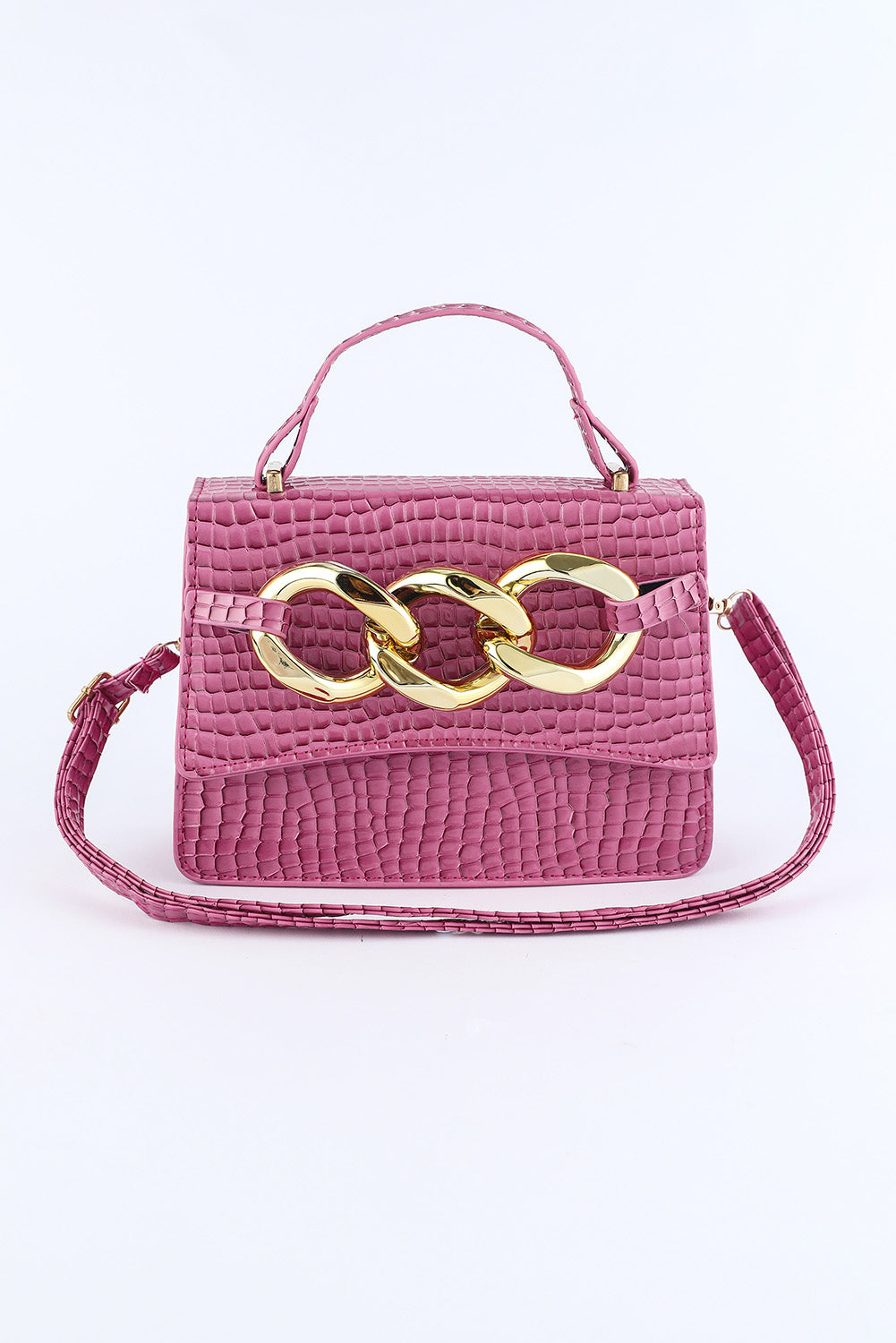 Rose Crozzling Textured Multi-functional Messenger Bag