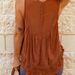 Lace Detail Buttons Back Sleeveless Top
