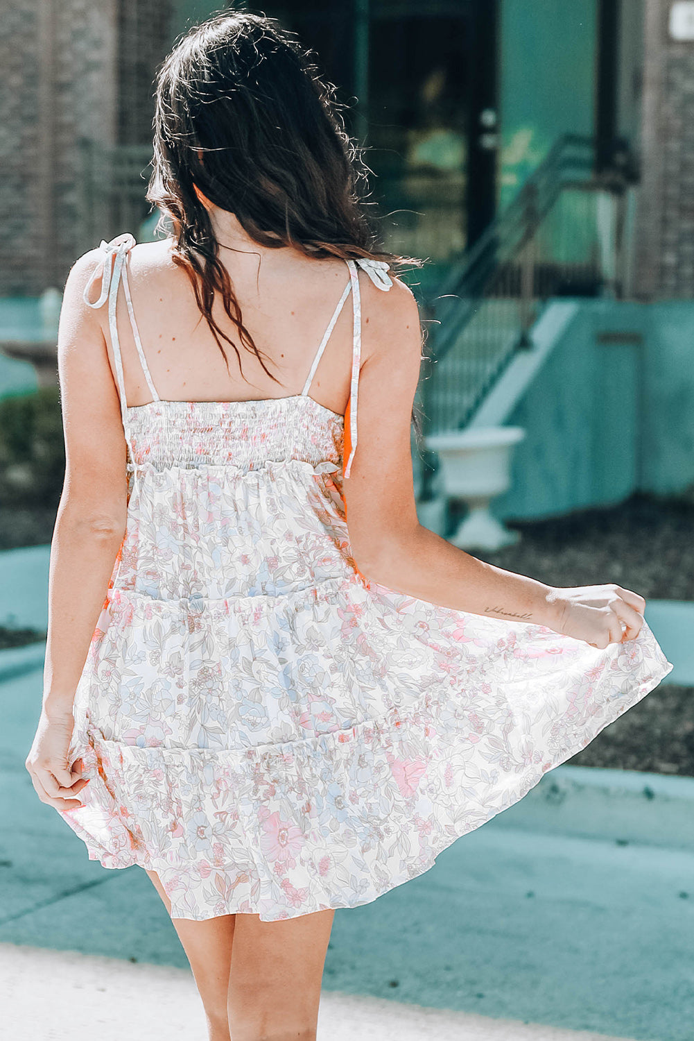Tiered Babydoll Ruffled Floral Dress