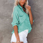 Loose Long Sleeve Buttoned Shirt with Pocket