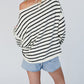 Striped Drop Shoulder Oversized Sweater