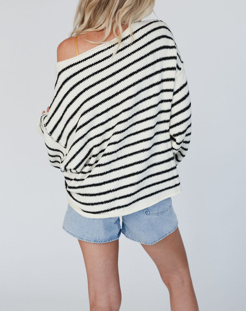 Striped Drop Shoulder Oversized Sweater