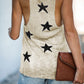 Star Print Racerback V Neck Tank Top