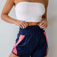 Smocked Elastic Waist Athletic Shorts