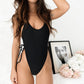 SIDE TIE ONE PIECE - BLACK