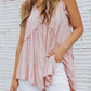 Pink Foil Splatter Drops Ruffled Flowy Tank