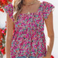 Multicolor Square Neck Floral Tank Top