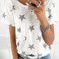 White Casual Star Pocket Tee
